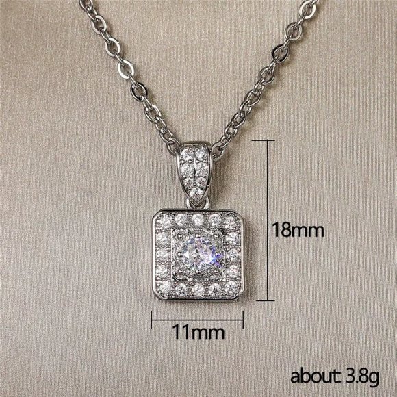 🌸925 Silver Plated Round Cut CZ Choker Necklace for Women, MARR9322 - Picture 4 of 4